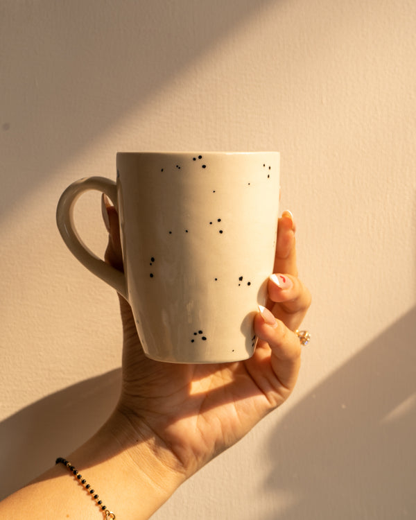 WHITE POLKA MUGS