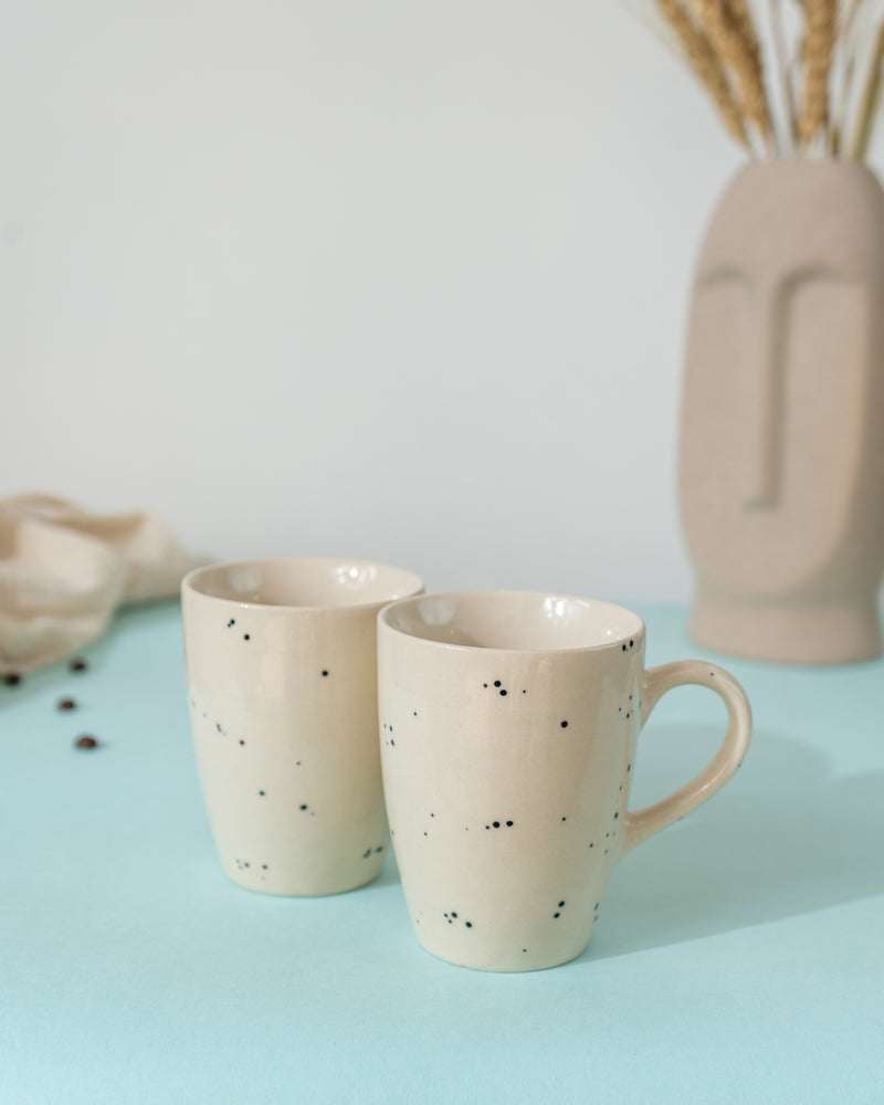 WHITE POLKA MUGS