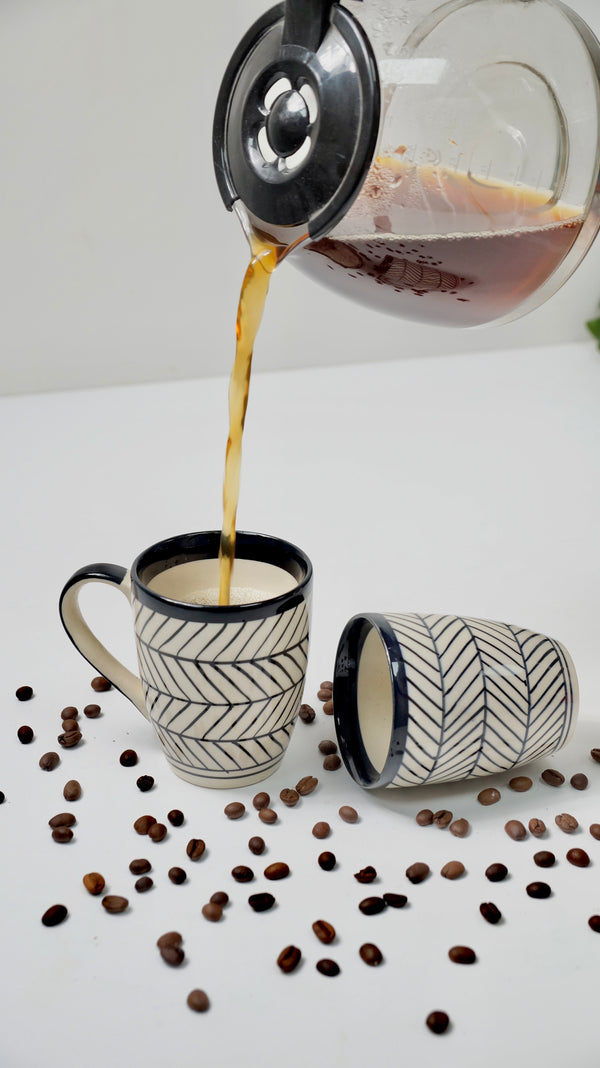 BLACK HAND PAINTED MUGS