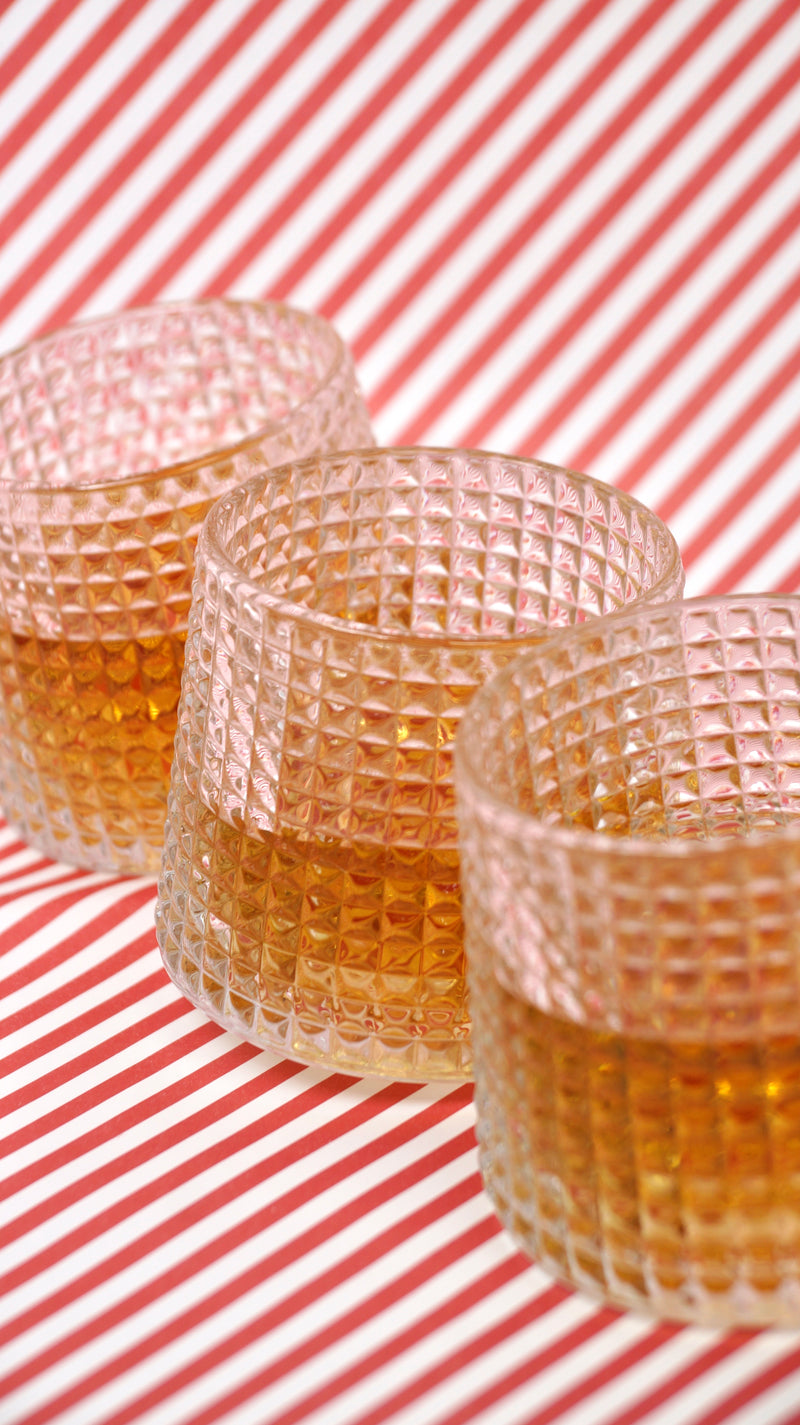 ROLLING CHECKERED WHISKEY GLASS