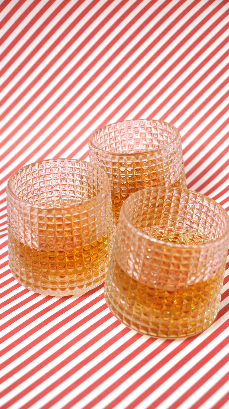 ROLLING CHECKERED WHISKEY GLASS